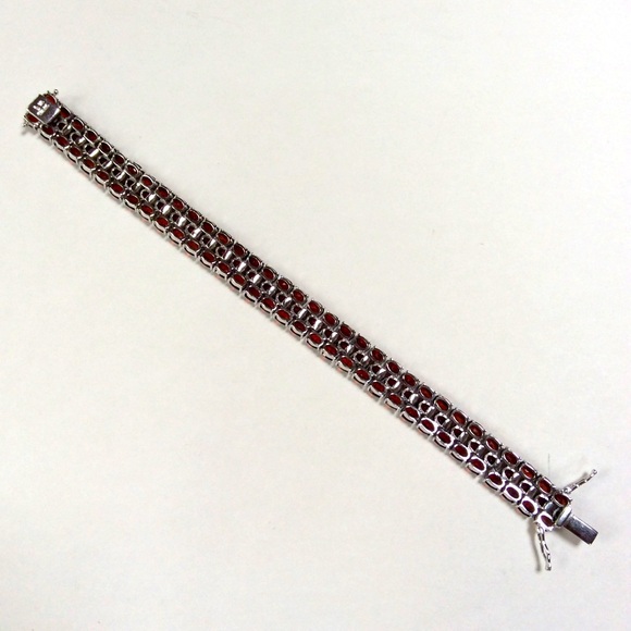 Dee Berkley Sterling Silver Red Garnet Bracelet - Picture 4 of 7
